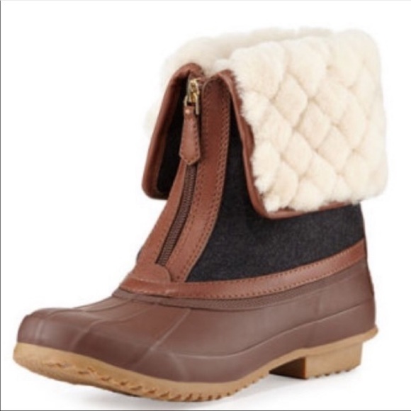 Tory Burch Shoes - Tory Burch Abbott Lamb fur rain duck boot - 10